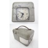 Pigeon Racing : a STB Master Timer Pigeon Racing Clock with aluminium case and leather carry