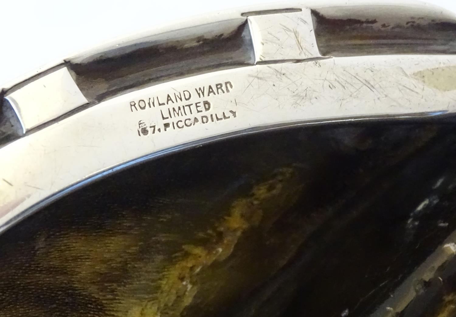 Taxidermy: Rowland Ward, London, an early 20thC horse hoof inkwell, with silver plated mounts ( - Image 6 of 6