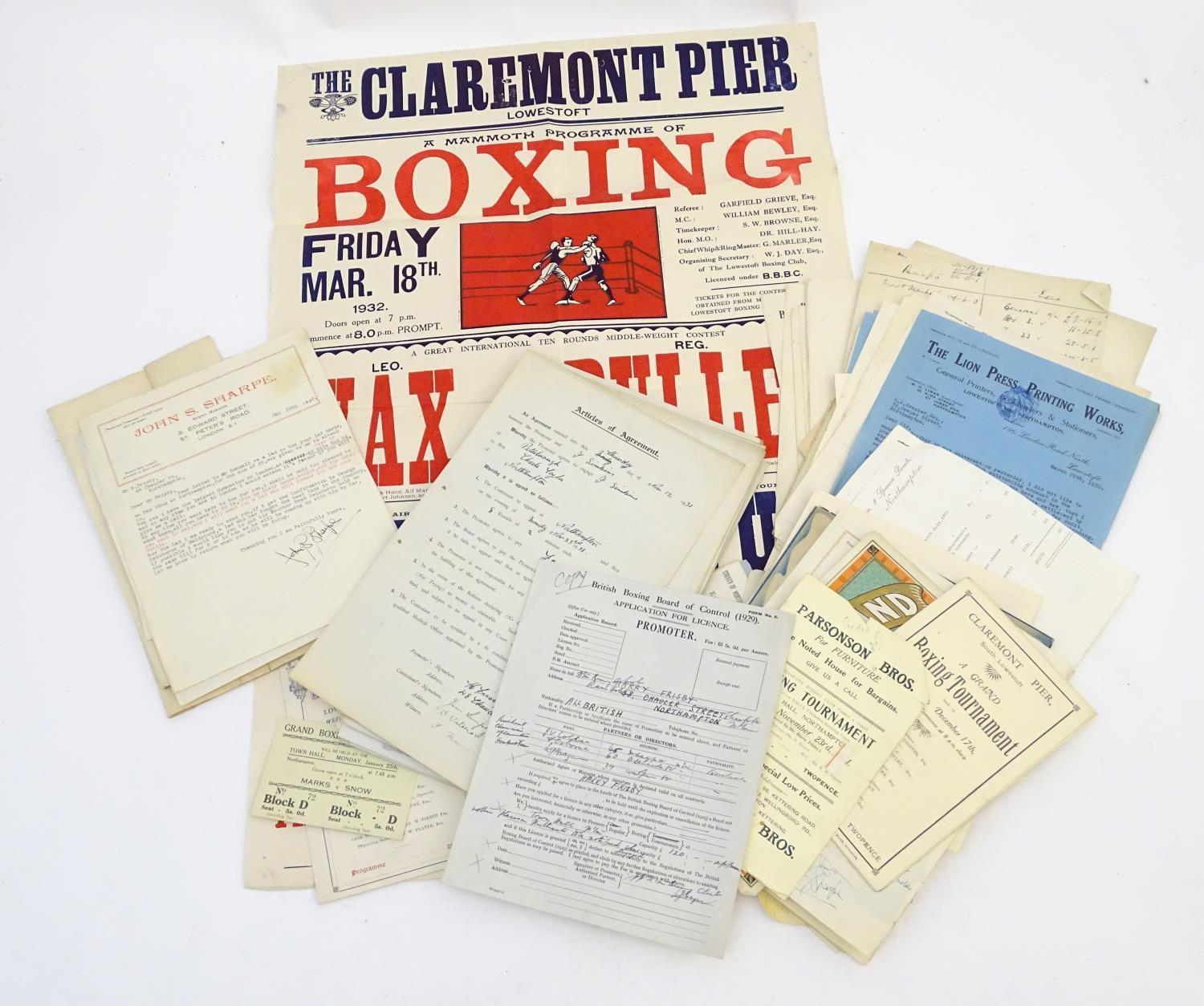 Boxing : A large quantity of early 20thC ephemera relating to boxing. To include an original - Image 3 of 13