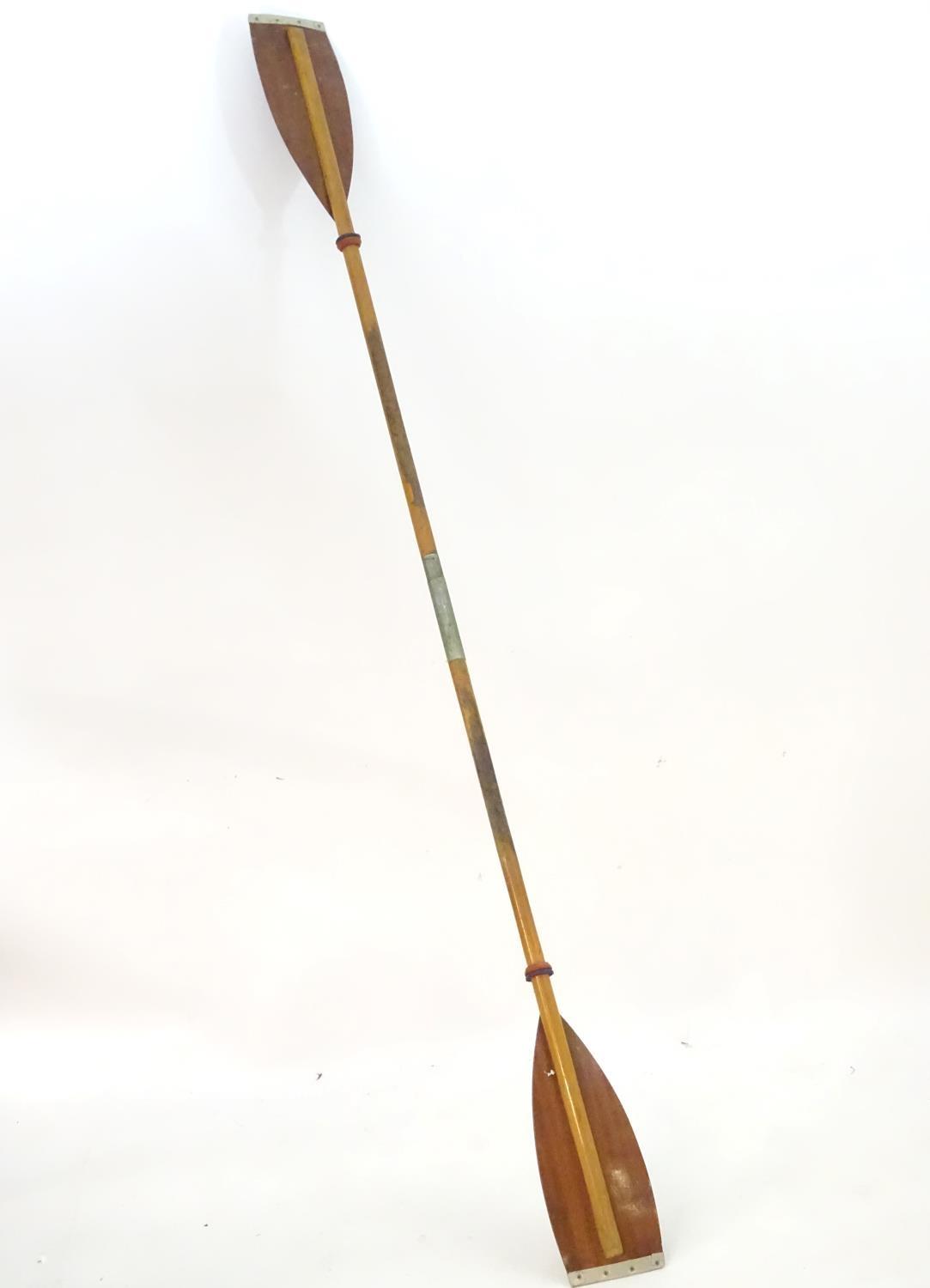 A two part wooden kayak paddle with protective end caps. Each approx. 49 1/2" Please Note - we do - Image 4 of 5