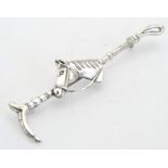 A 925 silver brooch top section. Formed as riding crop with horse head detail 2 1/2" long Please