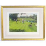 After Tony Sheath (b. 1946), Limited edition lithographic print, no. 42/850, Holding Out, A golf