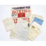 Boxing : A large quantity of early 20thC ephemera relating to boxing. To include an original