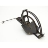 Antique trap: a mid-20thC tin pole rat trap, 9" long Please Note - we do not make reference to the