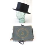 A Schimmack Moers black collapsible chapeau claque / top hat. With original box. Please Note - we do