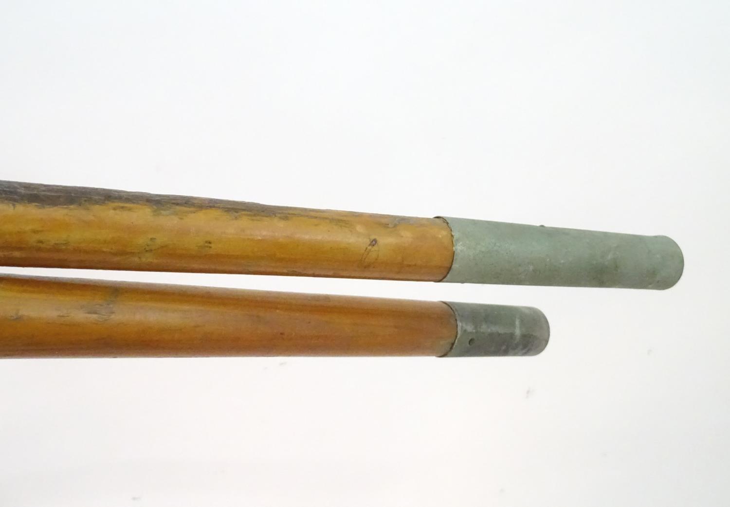 A two part wooden kayak paddle with protective end caps. Each approx. 49 1/2" Please Note - we do - Image 2 of 5