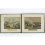 XIX, Hand coloured engravings, A pair of Steeple Chase Scenes, by F. Sala & Co. Berlin. Approx.