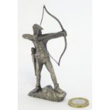 A silver model of an archer holding bow and arrow. Hallmarked Birmingham 1959, Vaughan and sons 4
