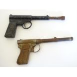 Vintage airguns: a Diana 'Model 2' .177 push barrel air pistol, together with a T.J.Harrington & Son