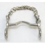 A Globe Pelham horse bit with curb chain, 4" Please Note - we do not make reference to the condition