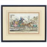 After William Heath (1795-1840), Hand coloured engraving, An Outside Jaunting Car, From the