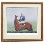 After Philip Toon, XX, Signed limited edition print no. 237/350, Horse racer John Francombe on