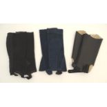 Three pairs of children's black chaps / gaiters (3) Please Note - we do not make reference to the