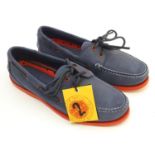A pair of Chatham red and navy deck shoes, size 9, new in box Please Note - we do not make reference