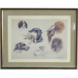 After Ros Goody (XX), Canine School, Limited edition lithographic print, Six studies of hunting