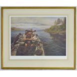 After John Richardson, Limited edition lithographic print, no. 312/500, Rowing to the Moor,