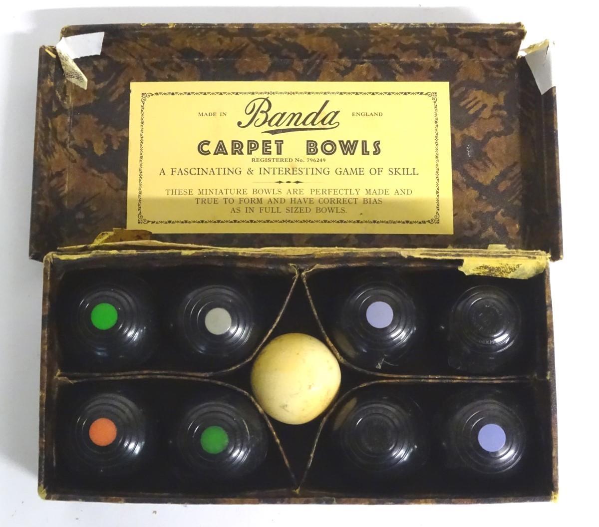 A cased set of 20thC Banda Carpet Bowls, Made in England. Please Note - we do not make reference - Image 6 of 6