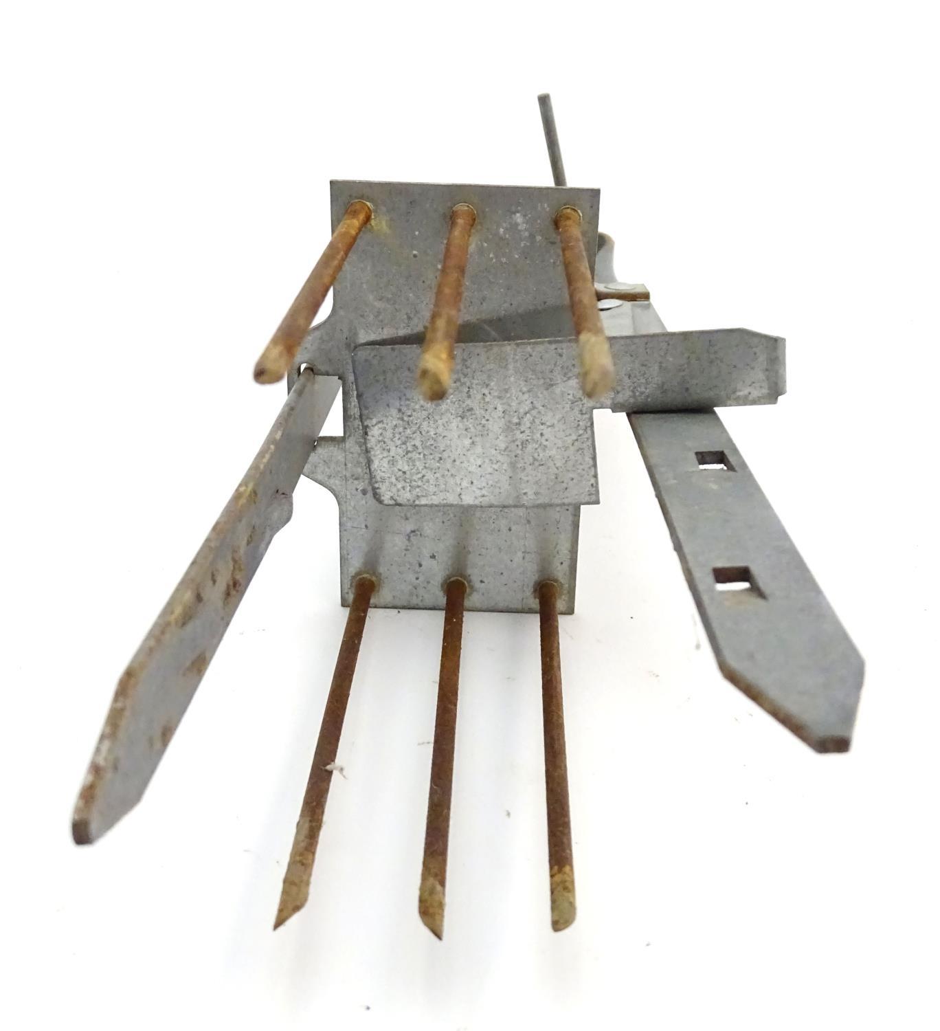 An ATC 'Victor Mole Trap', 'Impassable' pattern, of galvanised steel construction, 13" long Please - Image 5 of 5