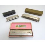 Musical Instruments : Hohner harmonica mouth organs, comprising 'Echo', 'Chromonica' and '64