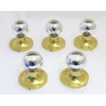 Vintage retro, mid-century: a set of five German wall lights, with brass fixtures, 5 1/2" wide,