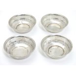 A set of four sterling silver nut dishes bearing maker?s mark for Watrous Mfg. Co. of Wallingford,