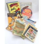 An assortment of early to mid 20thC children's books, comics, and magazines, to include DC Famous