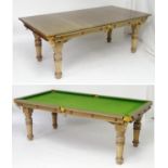 An early 20thC combination billiards and dining table by E.J. Riley Ltd, Accrington, of mahogany