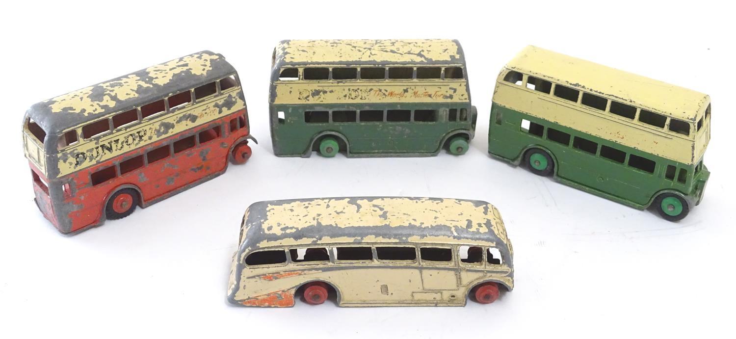 Toys: Seven Dinky Toys die cast scale model buses, comprising a Double Decker Bus, cream and red - Image 7 of 8