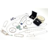 A quantity of assorted jewellery to including necklaces bracelets etc to include some silver