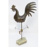 Garden & Architectural, Salvage: an early to mid 20thC cockerel weather vane, constructed of