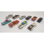 Toys: A quantity of Corgi Toys die cast scale model cars to include emergency service vehicles