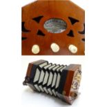 Musical Instrument : a boxed early 20thC Anglo concertina by Lachenal & Co, London, serial no.