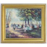 P. Arnoux (1904-1969), French School, Oil on canvas, An impressionist style scene depicting