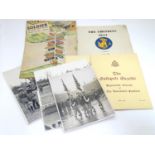 Militaria : items of mid-20thC British Army ephemera, comprising four monochrome photographs