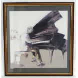 After Berdard Ott, (b 1952), Gicleé print, Virtuoso, Depicting a man playing the piano. Artist?s