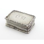 A silver vinaigrette hallmarked Birmingham c1838 maker TS. 1" wide Please Note - we do not make