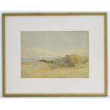 English School, XX, Watercolour, Sussex Coast beach scene near Little Hampton. Signed Jo and