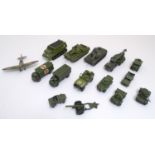 Toys: A quantity of Dinky Toys die cast scale model military vehicles comprising Shado 2, From Gerry