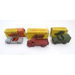 Toys: Three Dinky Toys die cast scale model vehicles / cars, comprising Austin Covered Wagon, no.
