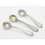 A pair of silver salt spoons hallmarked London 1881 maker Walter & John Barnard together with