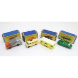 Toys: Four Lesney Matchbox Series die cast scale model vehicles, to include TV Service van, model