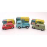 Toys: Three Corgi Toys die cast scale model vehicles / cars, comprising Forward Control Jeep FC-150,