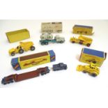 Toys: Four Lesney / Moko / Matchbox die case scale model vehicles comprising Pickfords Crane 200-Ton