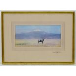 After David Shepherd (1931-2017), Colour print, A wildebeest before Mount Kilimanjaro. Signed in