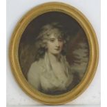 After Sir Henry Raeburn (1756-1823), XX, Coloured print, A portrait of Mrs H W Lauzun. Approx. 13