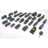 Toys: A large quantity of Lesney / Moko / Matchbox die cast scale model military vehicles,