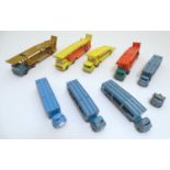 Toys: A large quantity of Lesney / Matchbox die cast scale model car transporters comprising Guy