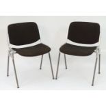 Vintage Retro, Mid-Century: a pair of lounge chairs by Castelli, Italy, the aluminium frames