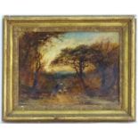 Manner of Samuel Palmer (1805-1881), XIX, English School, Oil on canvas, A wooded landscape scene at