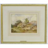 Andrew Deakin, XIX, Watercolour, Pon-g-Gryglan, near Corwen, North Wales, A cottage and figure in